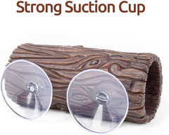 REPTIZOO Reptile Hide Cave Resin Hollow Tree Trunk Hideout Hermit Crab Climbi…