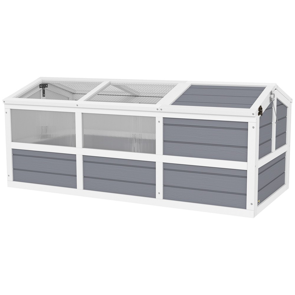 Wooden Tortoise Habitat Outdoor w/ Bottomless, Doors, PC Sun Panel Windows