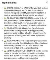 3 ReptiChip Reptile Substrate Coconut Chip Blocks For Snakes And Lizards