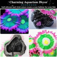 2pcs Silicone Glowing Effect Aquarium Fish Tank Decorations, Artificial Soft …