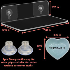 Axolotl Hammock Ledge for Aquarium and Feeding Dish, Axolotl Hammock with Cerami