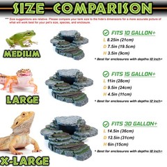 Reptile Hide & Cave Hideout Rainforest Series – Reptile Ledge Hide, Basking R…