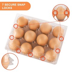 Lixavaer 100 Pack Clear Plastic Egg Cartons, 3×4,100Pack, transparent