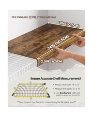 5 Pcs 24×12 Wire Rack Covers for Shelves – Wood Shelf Covers for Wire