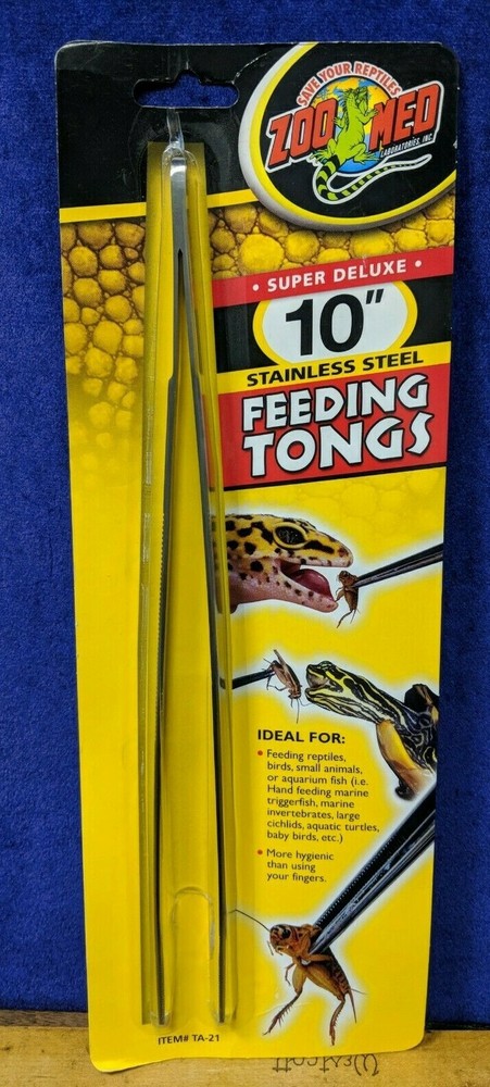 BRAND NEW Zoo Med Stainless Steel Feeding Tongs 10″REPTILES BIRDS HAND FEED Bugs