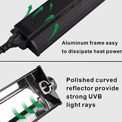 Aiicioo T5 UVB Lighting Combo Kit 24W – Light Fixture and Light Bulb(22Inch 24W)