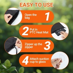 2-in-1 Reptile Heating Hammock, Heating Pad, Dimming Controller, Lizard.
