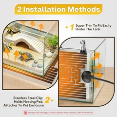 14W 11×5.9 Inch Reptile Heat Pad Under Tank Terrarium Safe Heating Mat Turtle