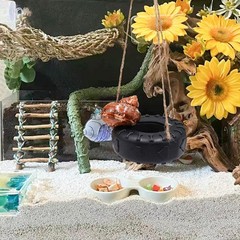 3.7 Inch Hermit Crab Tire Swing Toy Climbing Reptile Tank Decoration Decor
