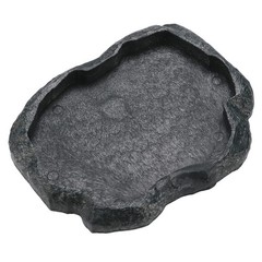 Reptile Rock Food Water Dish Feeder Bowl Aquarium Ornament 18x14x2 Centimeter
