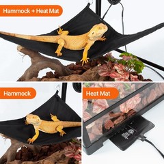 2-in-1 Reptile Heating Hammock, Heating Pad, Dimming Controller, Lizard.