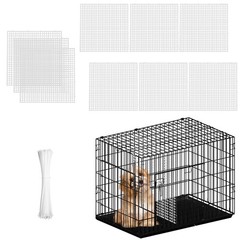 9 PCS Dog Crate Divider Panel with Ties, 11.8″ x 11.8″ Transparent PVC Pet Ke…