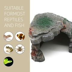 Gecko Hide Shale Scape Step Ledge, Reptile Cave Hideout Tank Accessories Deco…