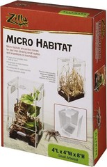 Zilla Micro Habitat Terrarium Enclosure for Small Tree Dwelling Small, Clear