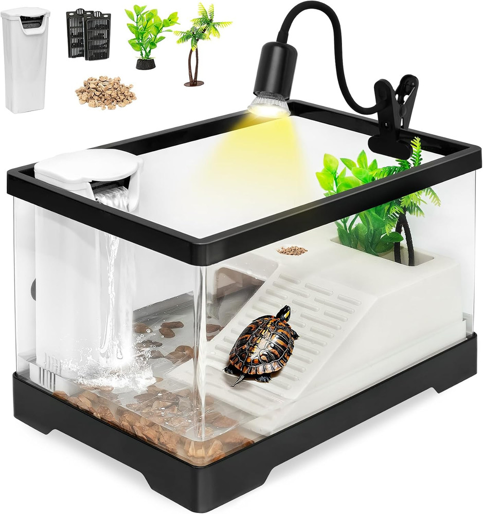 Medium Turtle Tank Kit,All in One Red Eared Slider Starter Aquarium | PC Aquatic