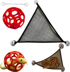 Snake Enrichment Toys Ball with Hammock, Jungle Gym Ball with Chain and Snake Ha