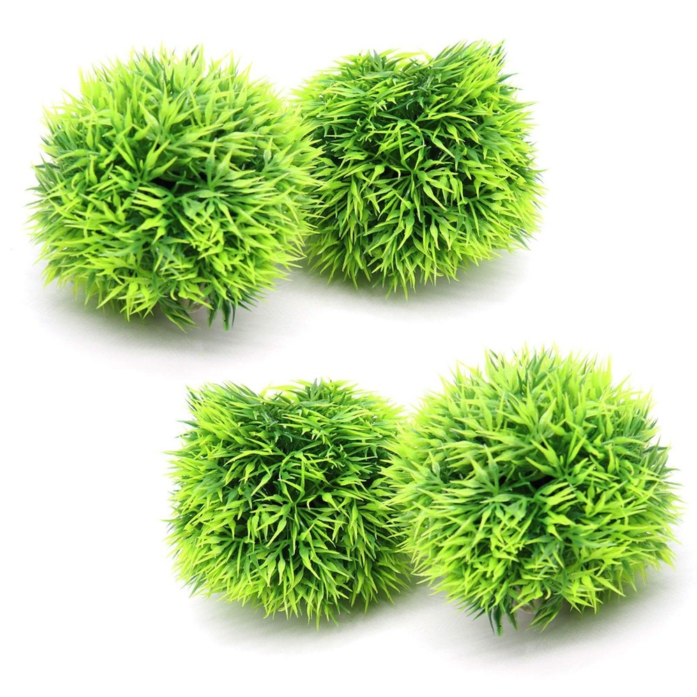 Besimple 4 Pack Aquarium Plastic Plants Grass Ball, Artificial Marimo Balls G…