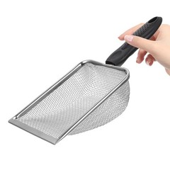 1Pcs Black Stainless Steel Reptile Sand Shovel Ergonomic Durable Cleaning Tool