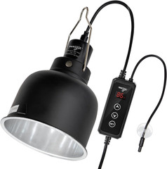 Reptile Light Fixture with Dimming Thermostat, 5.5 Inch Deep Dome Reptile Heat L