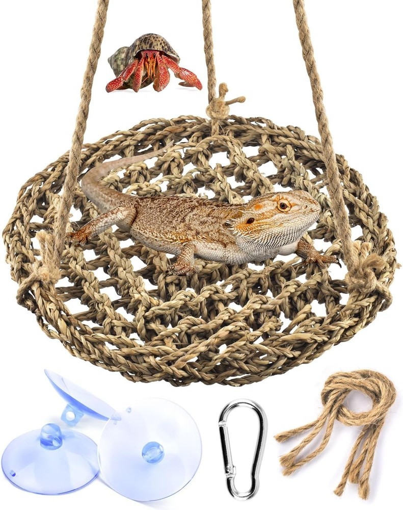 Bearded Dragon Hammock Reptile Katumo Pet Lounger Hanging Bed Swing Adjustable