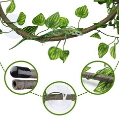 QUOZUO Reptile Tank Accessories, Artificial Plants Vines and Flexible Leaves …