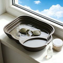 Pet Turtle Bathing Pool Reptile Food Water Dish Feeding Dishes Lizard Pot
