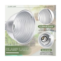Macarrie 12 Pack Clamp Lamp Light with Aluminum Reflector, 6ft SPT-2 18awg Co…