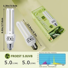 Egg Linear UVA UVB Lamp 10.0 23W, Desert Habitat Lighting, Compact Terrarium …