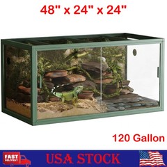 120 Gallon Reptile Terrarium 4x2x2 FT Front Opening Enclosure for Bearded Dragon