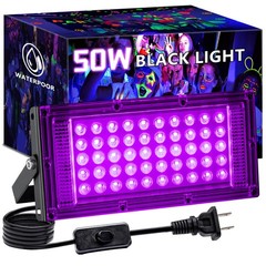 Akpgf 1 Pack 50W Black Light, LED Blacklight with US Plug and Switch,