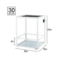 OIIBO 30 Gallon Reptile Tank 18″ x 18″ x 24″ Reptile Terrarium, Full View Gla…