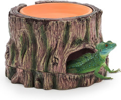 Reptile Hide Cave, Reptile Hideout with Detachable Base and Humidity Dish, 3 in