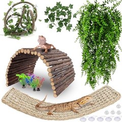 Large Reptile Bridge Hammock with Jungle Vines & Leaves – Flexible Habitat Décor