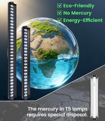 23W T5 UVB LED Reptile Light – High Output UVA UVB Light for Bearded Drago