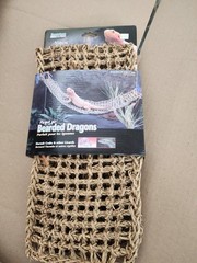 Reptology Natural Lizard Lounger | Large Seagrass Hammock 29″× 7″|6 Suction Cups