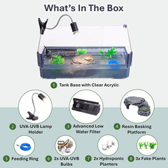 Large Turtle Tank Kit for Aquatic Turtles – Complete Starter Habitat with Filter