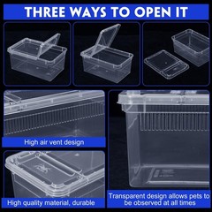 8 Pcs Reptile Breeding Box – Clear Plastic Terrarium for Bearded Dragon, Gecko,