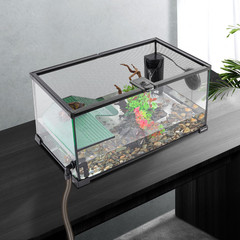 REPTIZOO Glass Turtle Tank Kit, 10 Gallon Turtle Tank Starter Kit with Drainage