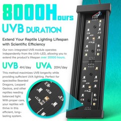 Dimmable LED Reptile UVB Lamp, 8000 Hours UVB Duration for Much Longer Lifesp…