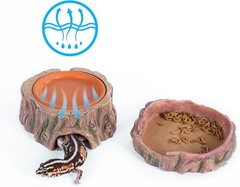 3 in 1 Reptile Hide Cave with Detachable Base & Humidity Dish, Essential Tank Te