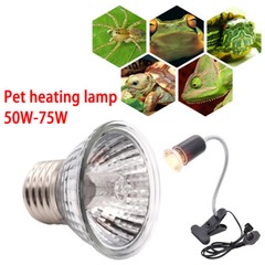 50W/75W Reptile Heating Light Bulb Tortoise Turtle Clip Holder UV Basking Lamp