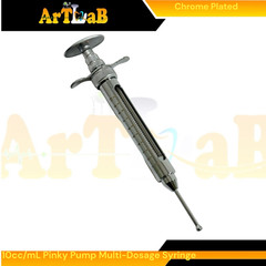 10mL Reptile Feeding Automatic Multi-Dosage Syringe | Pinky Pump Syringe, Chrome
