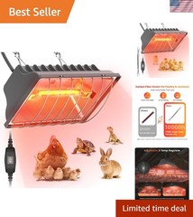 300W Certified Chicken Coop Heat Lamp with 9.84ft Cord for All Livestock
