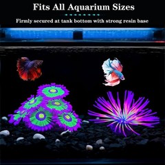 2pcs Silicone Glowing Effect Aquarium Fish Tank Decorations, Artificial Soft …