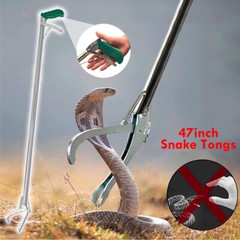 47” Snake Tongs Reptile Catcher Grabber Heavy Duty Wide Jaw Handling Tool Stick