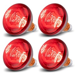 4 Pack 250W Infrared Heat Lamp Bulbs for Brooder, Chickens, Pets & Food