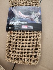 Reptology Natural Lizard Lounger | Large Seagrass Hammock 29″× 7″|6 Suction Cups