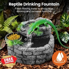 MIXJOY Reptile Water Fountain Mountain Feeding