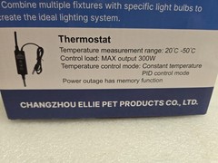 REPTI HOME Reptile Deep Dome 5.5 in Lamp Fixture w/ Thermostat Controller Black