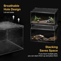 Reptile PC Tank,Escape Proof Magnetic Lid Tarantula Enclosure Small | Easy Cl…